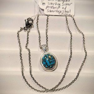 Chestnut Brine Turquoise Matrix Pendant Necklace